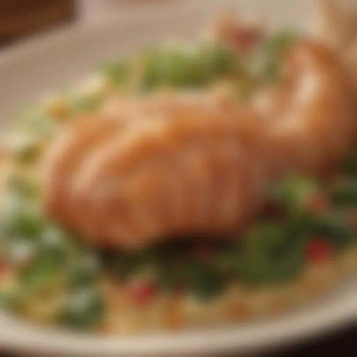 Close-up of a gourmet dish showcasing temporary tails