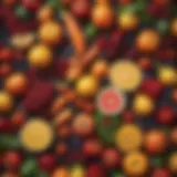 Colorful fresh produce selection