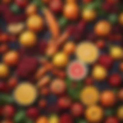 Colorful fresh produce selection