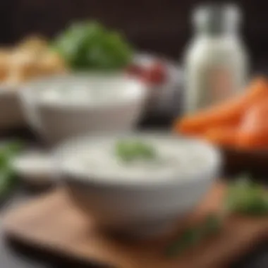 Creamy ranch dressing in a bowl