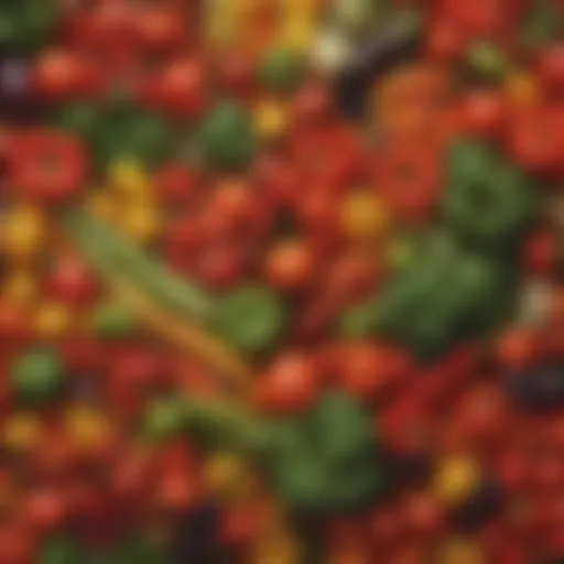 Colorful assortment of fresh vegetables used in chili