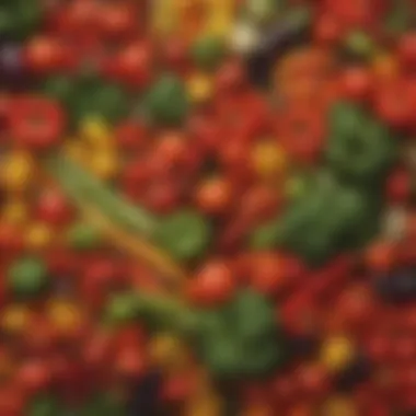 Vibrant Vegetables for Chili Colorful assortment of fresh vegetables used in chili