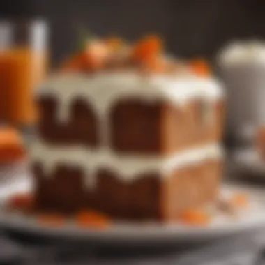 A moist carrot cake with cream cheese frosting