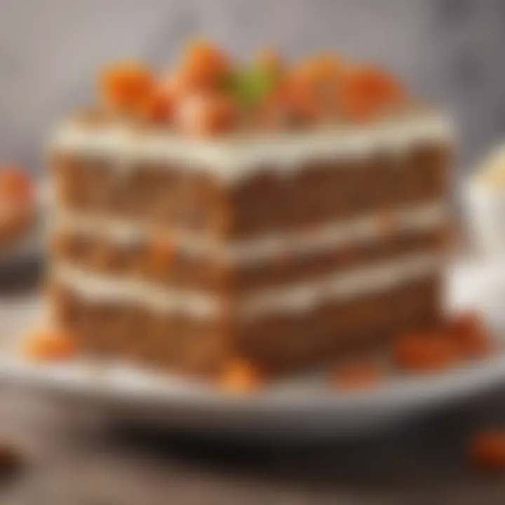 Sliced carrot cake showcasing its texture