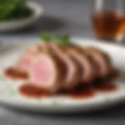 A beautifully plated pork tenderloin ready to be enjoyed