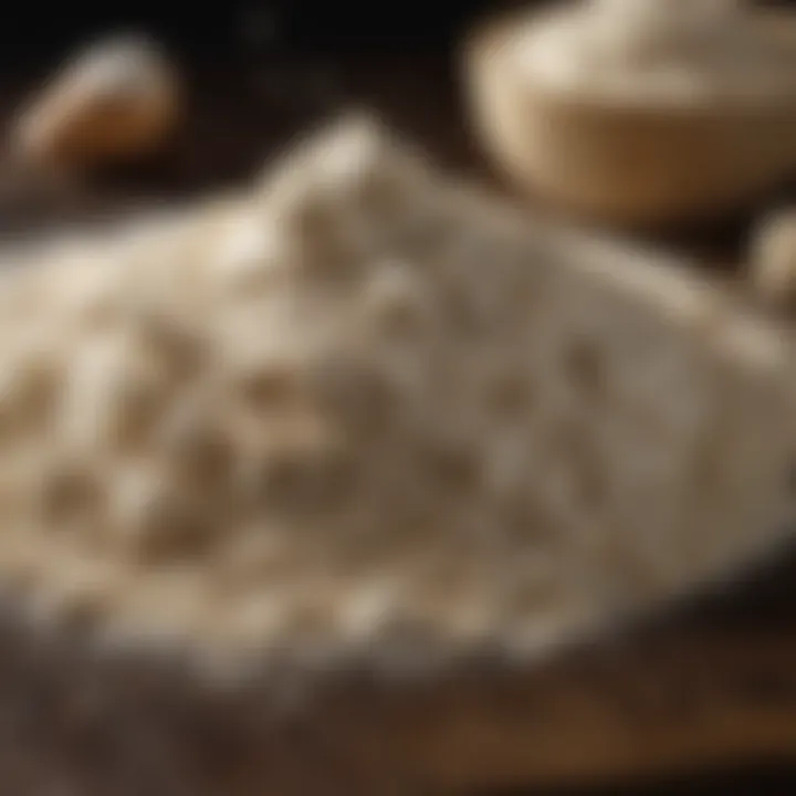 A detailed view of flour and water mixture for starter creation