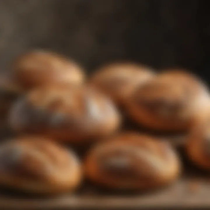 A selection of sourdough bread varieties on a rustic table