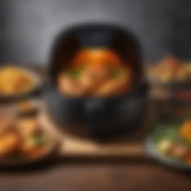 Vibrant Plated Air Fryer Meal A beautifully plated air fryer meal showcasing vibrant colors and textures.