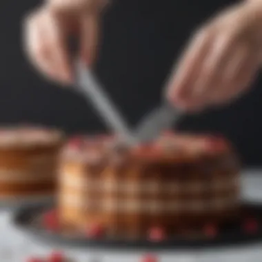 Innovative Design Features of the All-in-One Cake Cutter and Server Close-up of the all-in-one cake cutter and server demonstrating its design