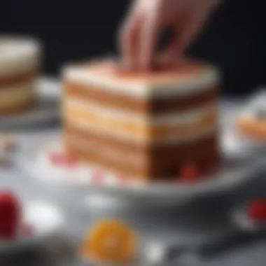 Perfectly Sliced Cake with the All-in-One Cutter and Server A beautifully sliced cake using the all-in-one cutter and server