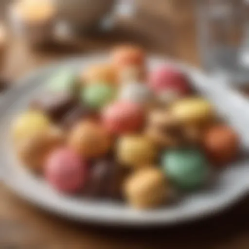 Beautifully arranged macaroons on a decorative platter