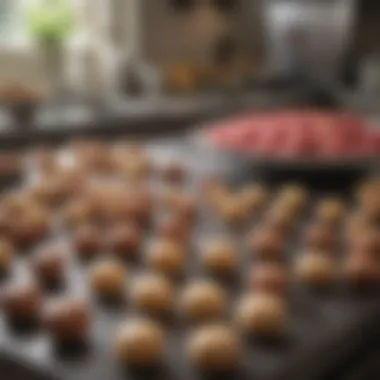 Essential Ingredients for Macaroons A pristine kitchen counter with all ingredients laid out for macaroon making
