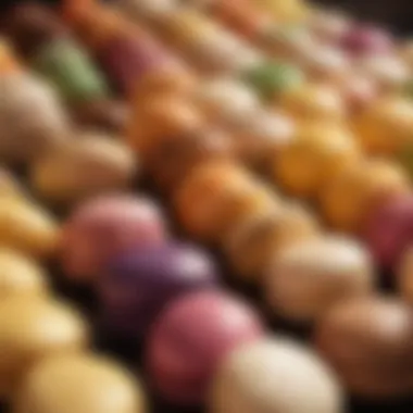 Flavorful Varieties of Macaroons A close-up of vibrant, filled macaroons showcasing different flavors