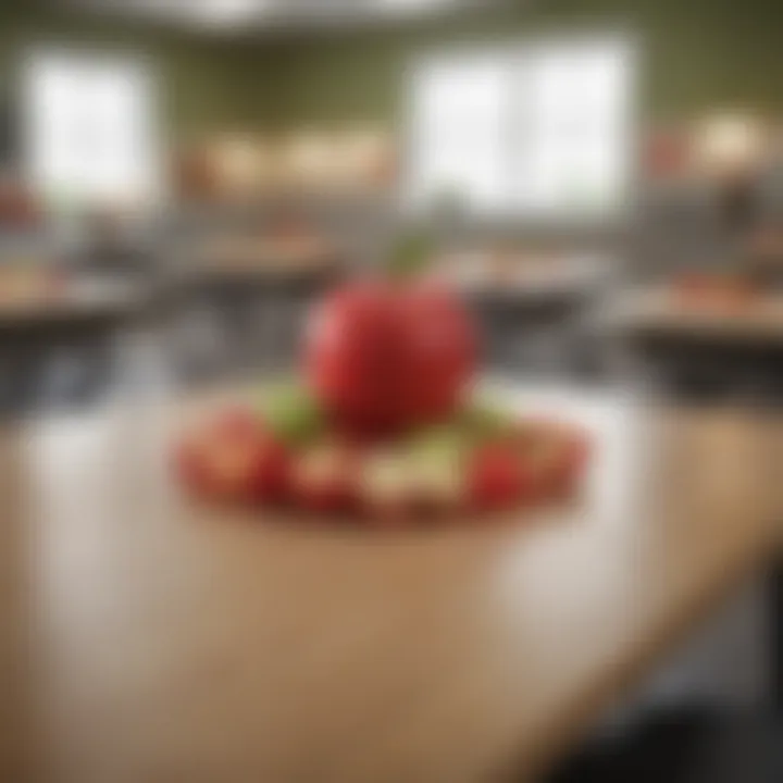 A joyful classroom celebration with apple decorations