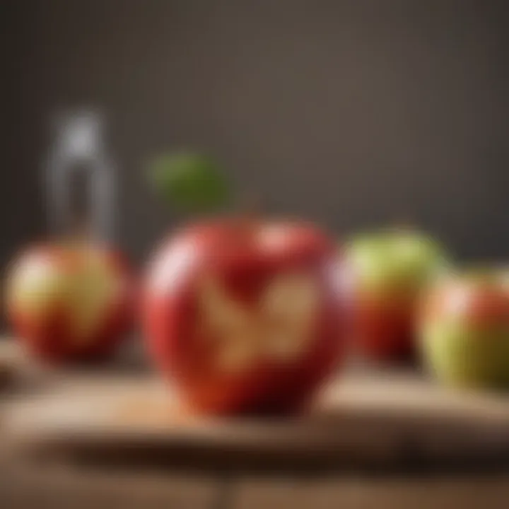 A collection of apple-inspired crafts made by students