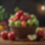 A vibrant apple-themed gift basket for teachers