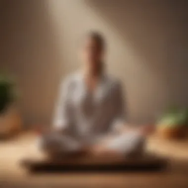 A person meditating in soft light