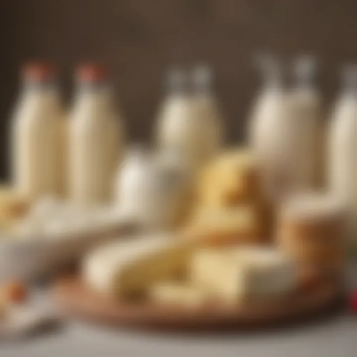 An assortment of dairy products suitable for Atkins