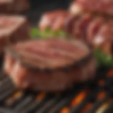 Grilling Perfection: Bacon Wrapped Chuck Tender Filet Sizzling bacon wrapped chuck tender filet on a grill