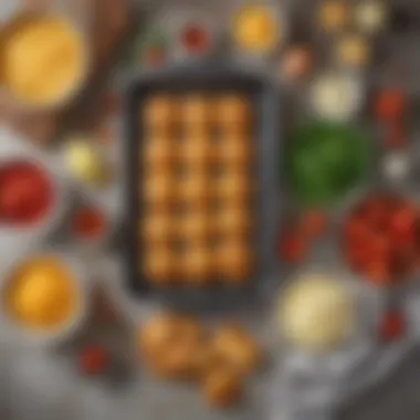 Ingredients for baked hash browns laid out on a kitchen counter
