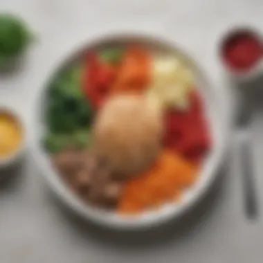 Healthy portion sizes on a plate