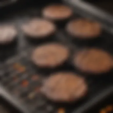 Close-up of a BBQ grill pan with holes showcasing its unique design