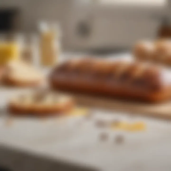 Bees wrap in use, covering a loaf of bread on a kitchen counter