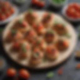 Elegant platter of assorted bruschetta with vibrant toppings