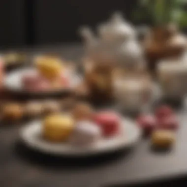 The Perfect Pairing: Macarons and Tea A scenic setup with macarons and a cup of tea