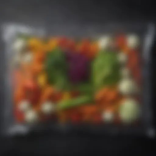 Vacuum sealed vegetables showcasing freshness