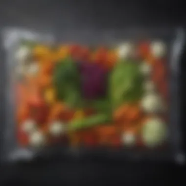 Showcasing Freshness of Vacuum Sealed Vegetables Vacuum sealed vegetables showcasing freshness