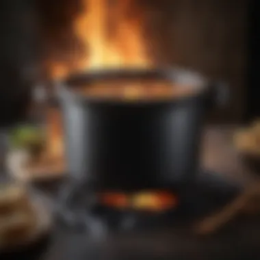 Heavy-Duty Cast Iron Pot Heavy-duty cast iron pot providing even heat distribution