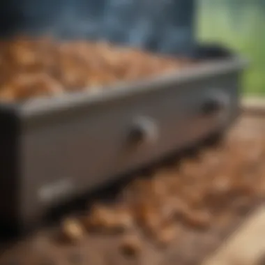 Wood chip smoker box on a gas grill