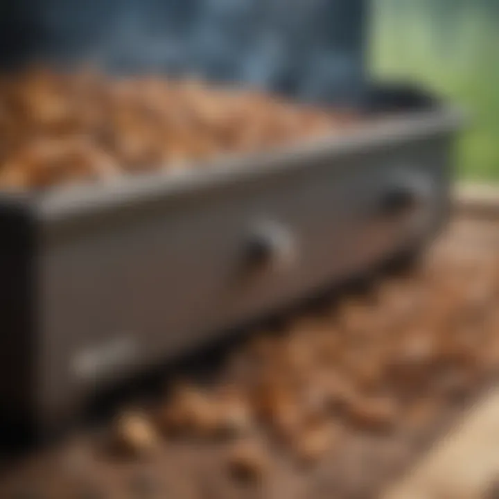 Wood chip smoker box on a gas grill