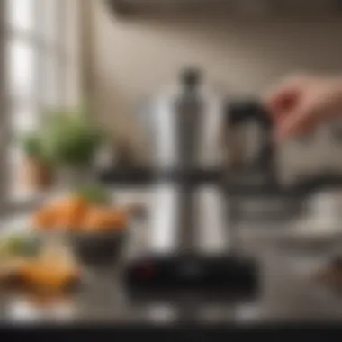 Detailed view of the Bialetti Electric Moka Pot components