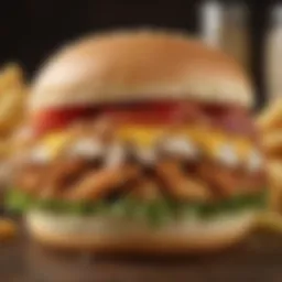 A close-up of the BWW Chicken Sandwich showcasing its vibrant ingredients