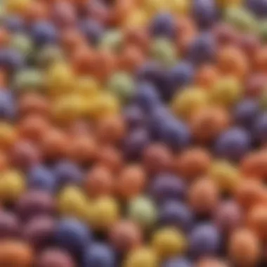 A close-up view of Cadbury Mini Eggs showcasing their colorful candy coating.