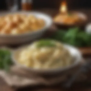 Creamy Mashed Potatoes with Herbs Creamy mashed potatoes topped with herbs