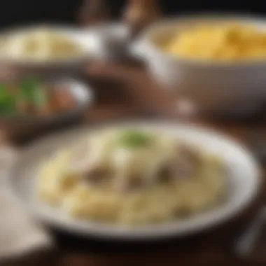 Delicious Low-Carb Meal Featuring a Mashed Potatoes Substitute Delicious looking low-carb meal featuring mashed potatoes substitute