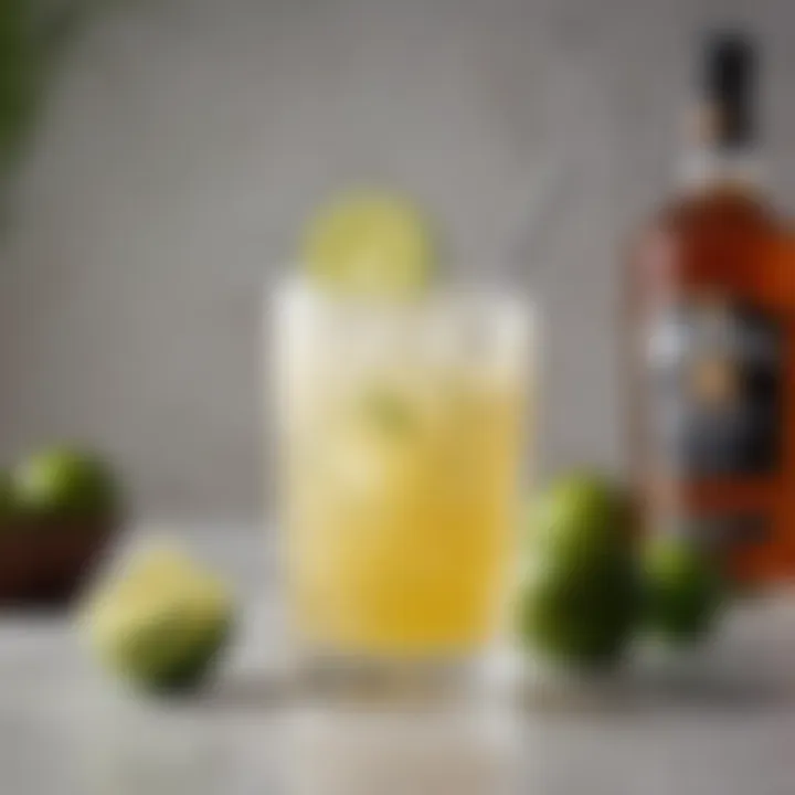 A vibrant cocktail featuring Captain Morgan Key Lime Rum garnished with fresh lime slices