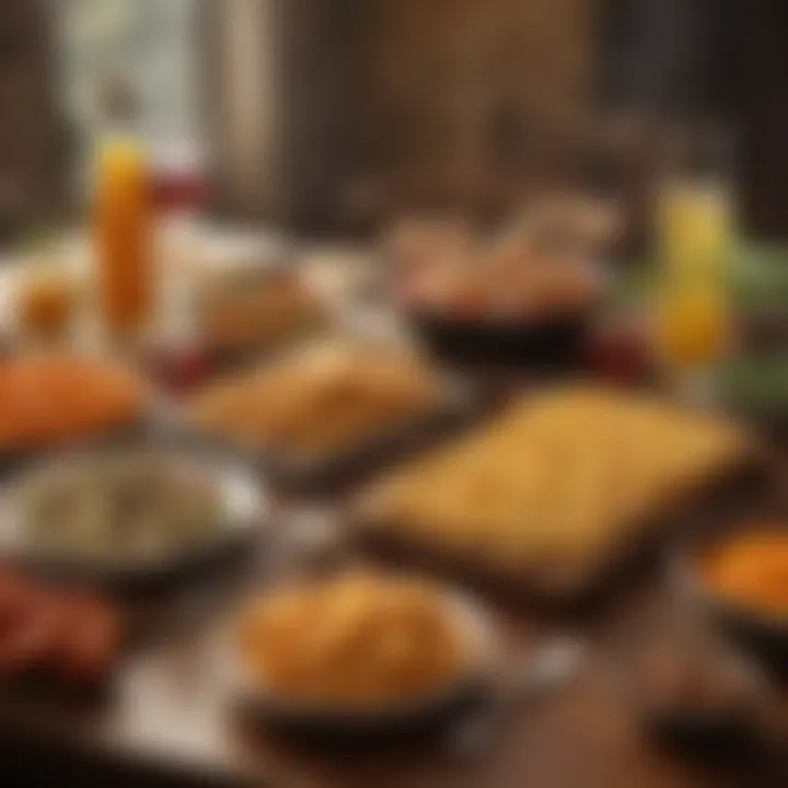 A vibrant table setting with frozen cheese sticks, drinks, and colorful vegetables, highlighting their role in social gatherings.