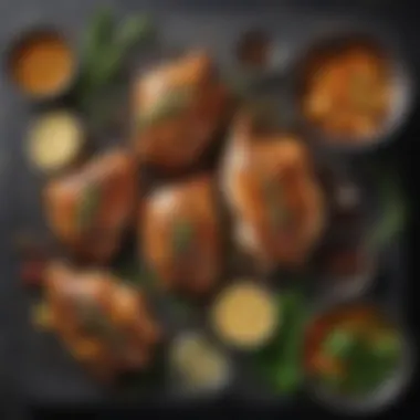 Essential Ingredients for Flavorful Marinades Vibrant array of fresh herbs and spices for marinades