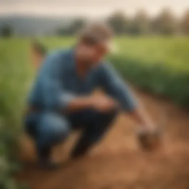 A serene landscape showcasing sustainable farming practices for chickpeas