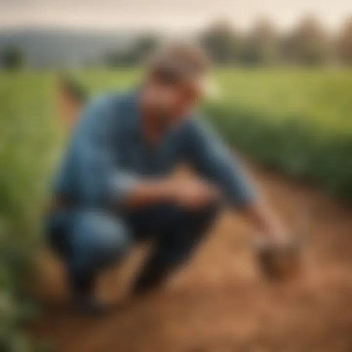 A serene landscape showcasing sustainable farming practices for chickpeas