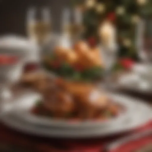Elegant Christmas china dinner set with intricate designs