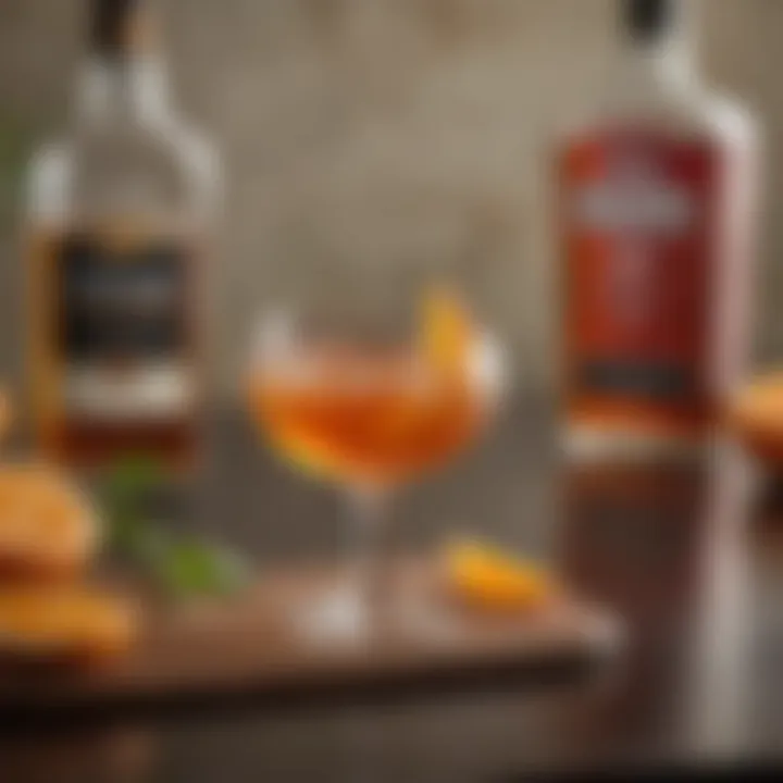 A glass of citrus bourbon cocktail elegantly garnished with a citrus slice