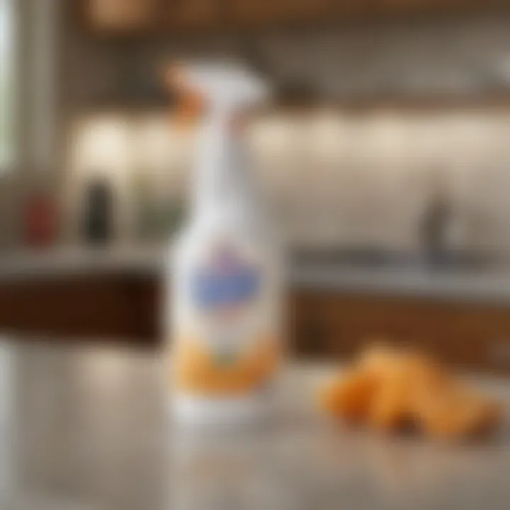 Clorox Anywhere Hard Surface Spray bottle on a kitchen countertop