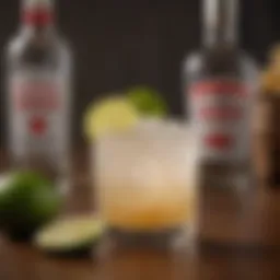 A vibrant cocktail featuring coco vodka and lime.