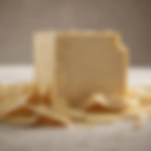 A luxurious block of cocoa butter showcasing its creamy texture and rich color.