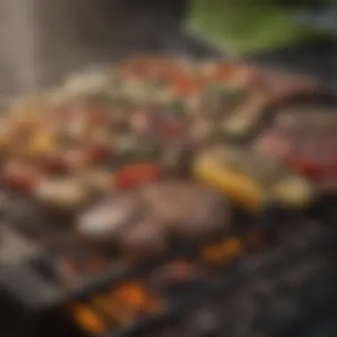 Savoring Grilled Perfection Deliciously grilled vegetables and meats on the grill